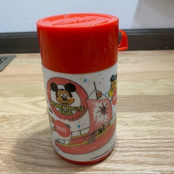 Vintage Mickey Mouse Club Thermos Aladdin Lunch Liquid Container Soup Storage - Picture 2 of 8